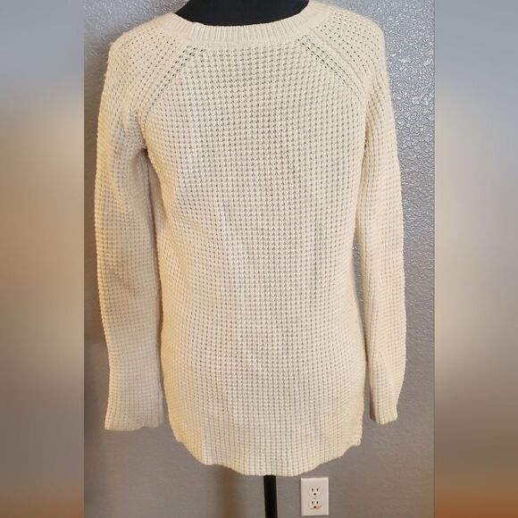 Marine Layer Delaney Pullover Waffle Knit Sweater Cream M - Picture 10 of 16